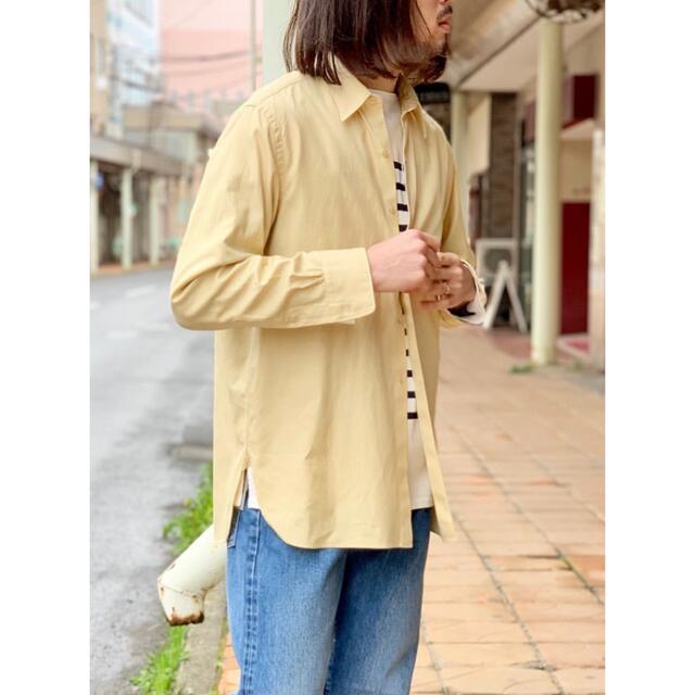 オーラリー新品紙タグ付★WASHED FINX TWILL BOX SHIRTS