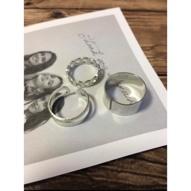 シルバー  リング　指輪　レディース　メンズ　3点セット　韓国　フリーサイズ メンズのアクセサリー(リング(指輪))の商品写真