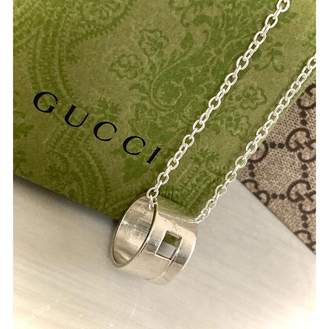 GUCCI/グッチ スクエアホール/Gロゴ ネックレス/ペンダント Gカット