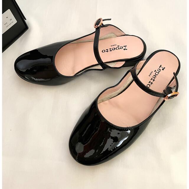 repetto(レペット)のレペットrepetto エナメル黒ブラックミュールシューズ レディースの靴/シューズ(ミュール)の商品写真