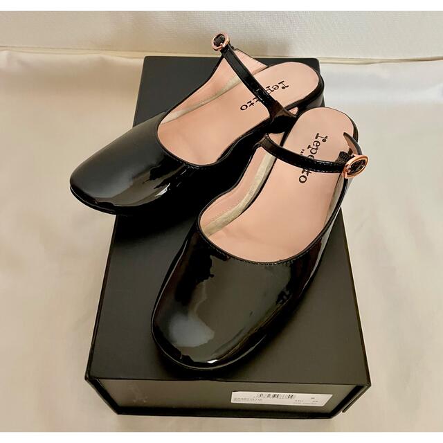 repetto(レペット)のレペットrepetto エナメル黒ブラックミュールシューズ レディースの靴/シューズ(ミュール)の商品写真