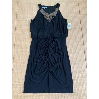 アンクライン(ANNE KLEIN)の【新品】アンクライン ドレス ワンピース 黒(ひざ丈ワンピース)