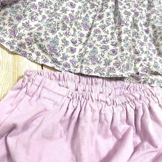 西松屋(ニシマツヤ)のパープル　紫　花　上下セット キッズ/ベビー/マタニティのベビー服(~85cm)(スカート)の商品写真