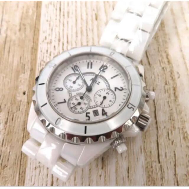 Anz アンズ　クロノタイプセラミック　白　ウォッチ　QZ 腕時計 クオーツ メンズの時計(腕時計(アナログ))の商品写真