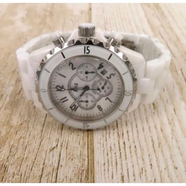 Anz アンズ　クロノタイプセラミック　白　ウォッチ　QZ 腕時計 クオーツ メンズの時計(腕時計(アナログ))の商品写真