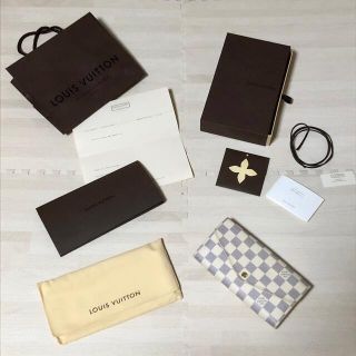 ルイヴィトン(LOUIS VUITTON)のルイヴィトン 長財布 女性 ポルトフォイユ サラ ダミエ アズール ホワイト(財布)