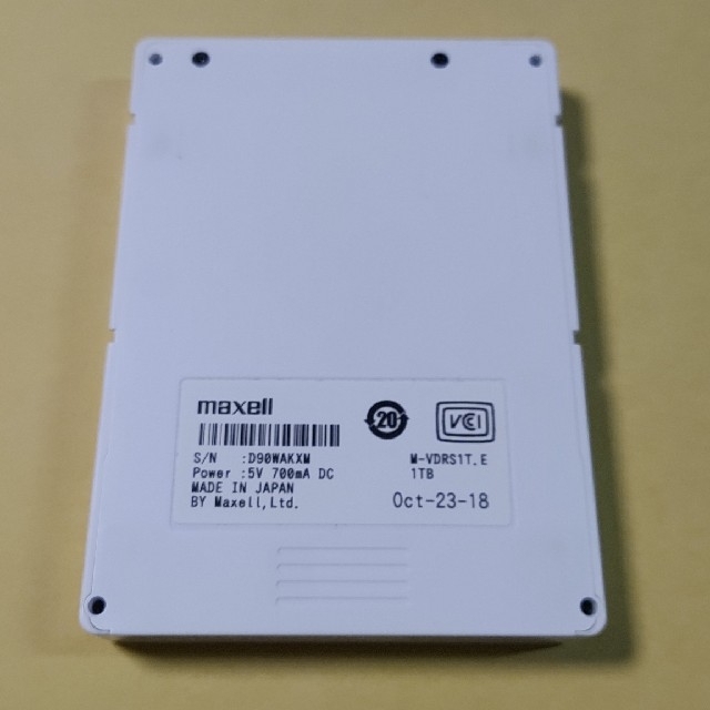 maxell iVDR-S 1.0TB カセットHDD maxell iVDR-S 1.0TB カセットHDD