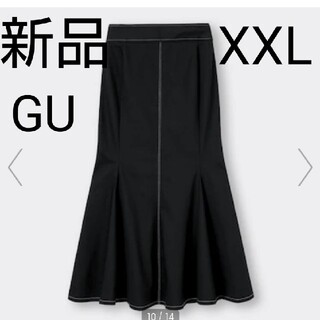 ジーユー(GU)の新品 GU ブラック XXL オンライン限定 ステッチマーメイドスカート(ロングスカート)