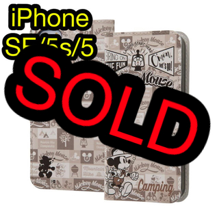 ディズニー(Disney)のiPhone SE/5s/5 手帳型カバー ミッキー(iPhoneケース)