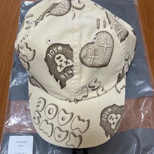 human made KAWS CORDUROY PRINT CAP