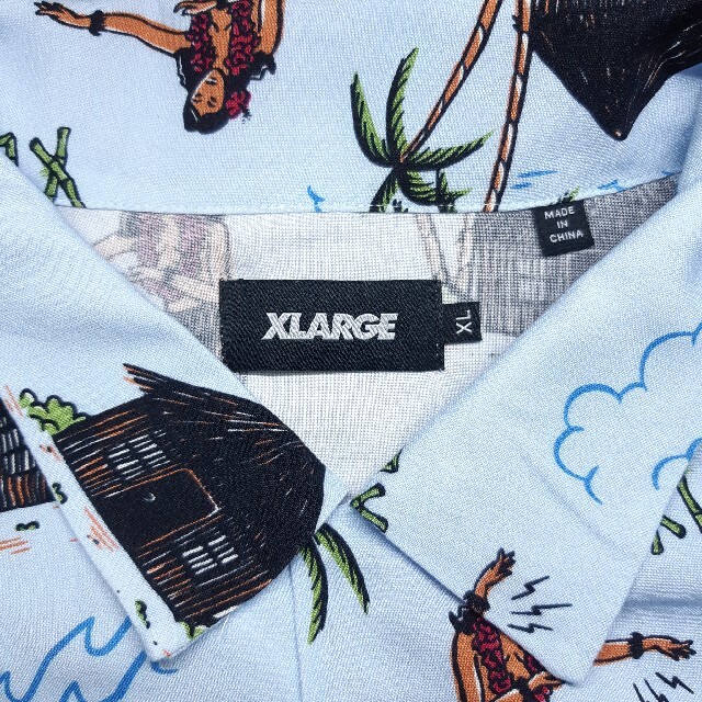 XLARGE(エクストララージ)の【美品】X-LARGE レーヨン 半袖 シャツ 南国 アロハシャツ 水色 XL メンズのトップス(シャツ)の商品写真