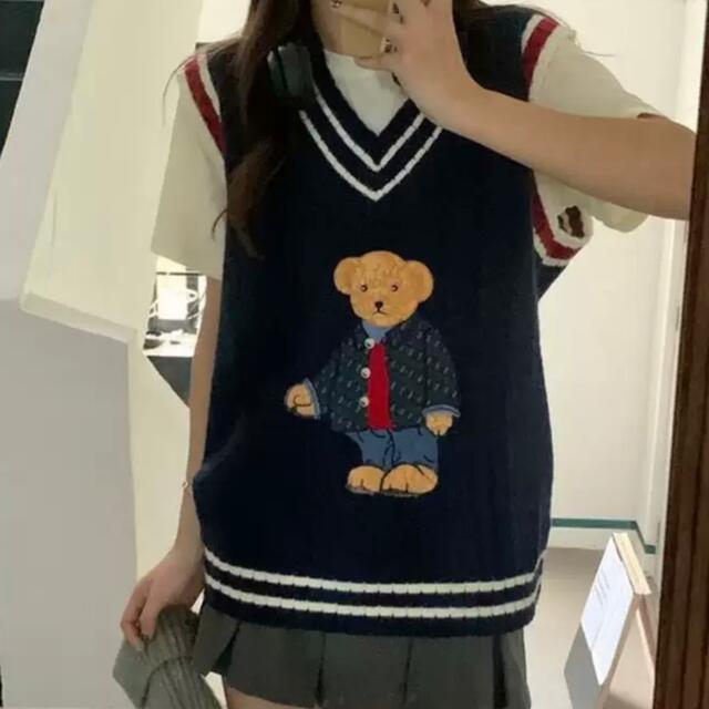 Ralph Lauren(ラルフローレン)の【新着】ビックベア　ベスト　秋服　韓国ファッション　インポート　制服　お洒落 レディースのトップス(ベスト/ジレ)の商品写真