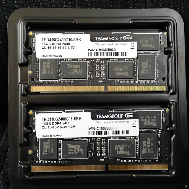Team ノートPC用メモリ 8GB×2 16GB DDR4 2666MHz