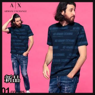 アルマーニエクスチェンジ(ARMANI EXCHANGE)の《新品》ARMANI EXCHANGE 総柄ロゴプリント クルーネックTシャツ(Tシャツ/カットソー(半袖/袖なし))