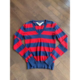 トミーヒルフィガー(TOMMY HILFIGER)のトミーヒルフィガー　長袖　ボーダー　ニット　セーター　Sサイズ(ニット/セーター)