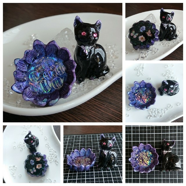 専用です。黒猫ちゃん&蓮の花☆オルゴナイト