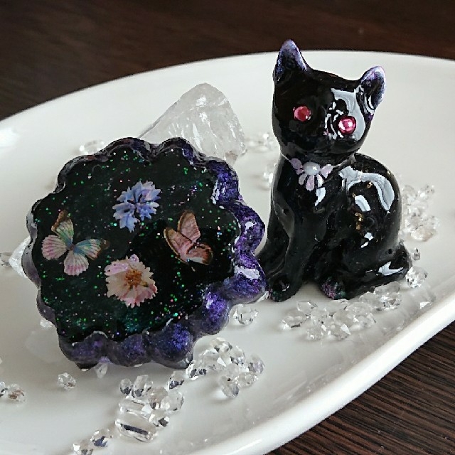 専用です。黒猫ちゃん&蓮の花☆オルゴナイト