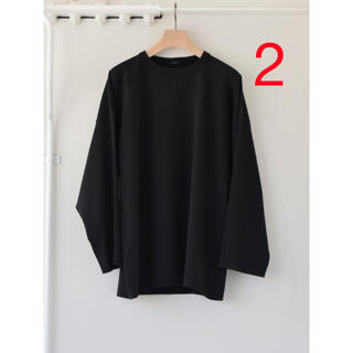 コモリ(COMOLI)のcomoli 22ss フットボールT ブラック サイズ 2 (Tシャツ/カットソー(七分/長袖))