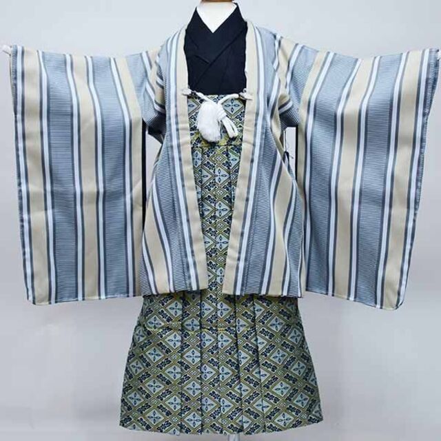七五三 五歳 男児 羽織袴フルセット 着物 おりびと 紋袴 NO36200