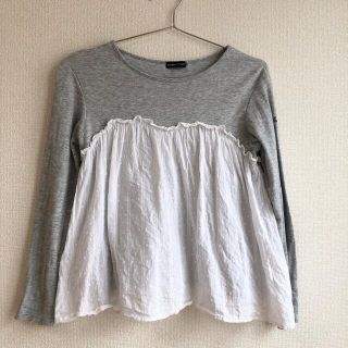 ベベ(BeBe)のBeBe  長袖　ビスチェレイヤード風チュニック　150cm  ロンT グレー(Tシャツ/カットソー)