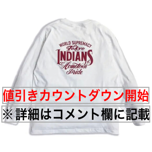 東京インディアンズ tokyo indians ロンT レッド×ホワイト - トップス 東京インディアンズ tokyo indians ロンT レッド×ホワイト - トップス
