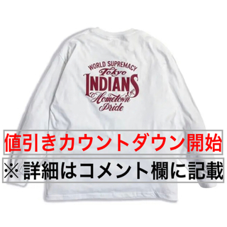 ネイバーフッド(NEIGHBORHOOD)の東京インディアンズ　tokyo indians ロンT レッド×ホワイト(Tシャツ/カットソー(七分/長袖))
