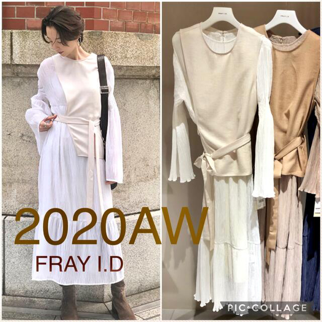 FRAY I.D - 【2020年 SS】FRAY I.D アシメプリーツワンピ【2way FRAY I.D - 【2020年 SS】FRAY I.D アシメプリーツワンピ【2way