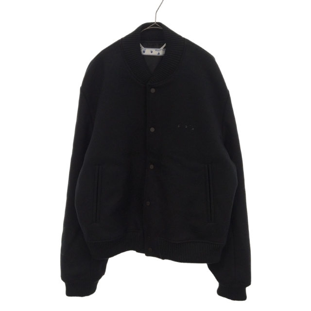 OFF-WHITE(オフホワイト)のOFF-WHITE オフホワイト 21AW GREY DIAG VARSITY JACKET バーシティジャケット スタジャン ブルゾン ブラック OMEA267F21FAB002 メンズのジャケット/アウター(スタジャン)の商品写真