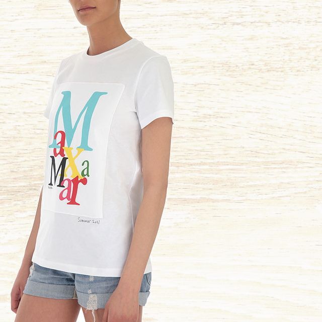 Max Mara(マックスマーラ)の●新品/正規品● Max Mara HUMOUR コットン ロゴ Tシャツ レディースのトップス(Tシャツ(半袖/袖なし))の商品写真