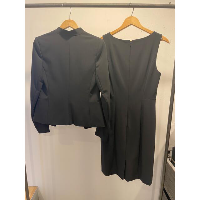 シルバー金具 theory 19AW Crepe素材 ワンピーススーツ ノーカラー