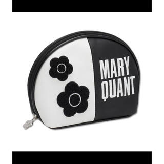 マリークワント(MARY QUANT)の【新品タグ付】マリークワント💕 ポーチ L デイジー ロゴ ブラック×ホワイト(ポーチ)
