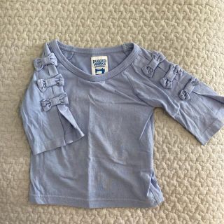 ラゲッドワークス(RUGGEDWORKS)の7分袖　ブルー　リボン　Tシャツ　トップス　ラゲッドワークス　90 女の子(Tシャツ/カットソー)