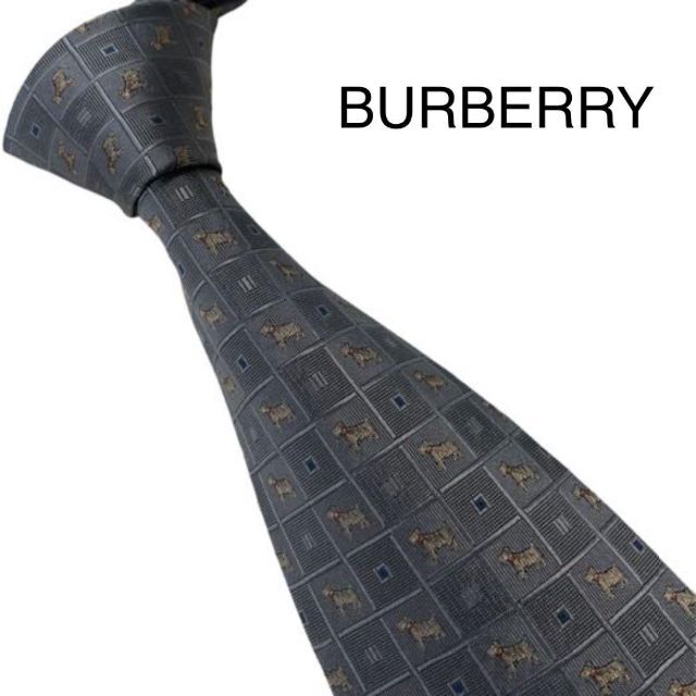 BURBERRY(バーバリー)の美品　バーバリー　ネクタイ　ホースロゴ　格子柄 メンズのファッション小物(ネクタイ)の商品写真