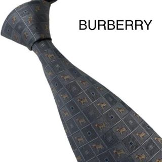 バーバリー(BURBERRY)の美品　バーバリー　ネクタイ　ホースロゴ　格子柄(ネクタイ)