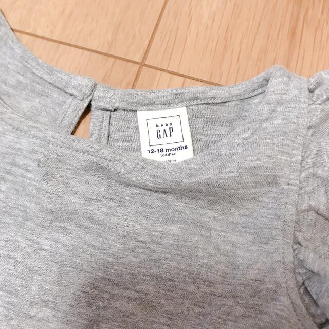 babyGAP(ベビーギャップ)のbaby GAP 袖フリル ストライプ ワンピース 12-18mns キッズ/ベビー/マタニティのベビー服(~85cm)(ワンピース)の商品写真