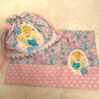 プリンセス＊シンデレラ お弁当袋 ランチョンマット ハンドメイド(外出用品)