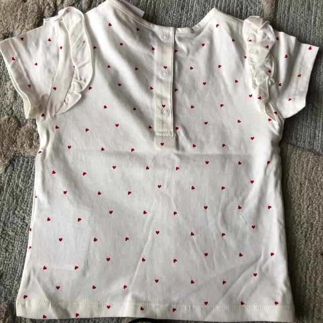 PETIT BATEAU(プチバトー)の新品　18m81cm フリルTシャツ キッズ/ベビー/マタニティのベビー服(~85cm)(Ｔシャツ)の商品写真