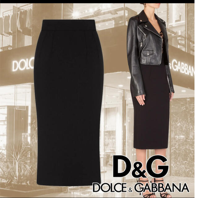 DOLCE&GABBANA(ドルチェアンドガッバーナ)の美品✨dgシルクテープタイトスカート レディースのスカート(ひざ丈スカート)の商品写真