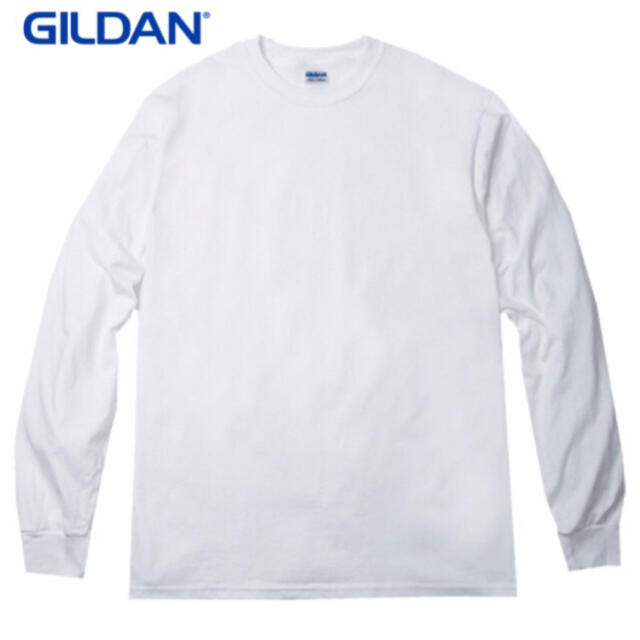 GILDAN(ギルタン)の新品未使用. GILDAN ギルダン 6oz 無地長袖ロンT 白 2枚セット メンズのトップス(Tシャツ/カットソー(七分/長袖))の商品写真