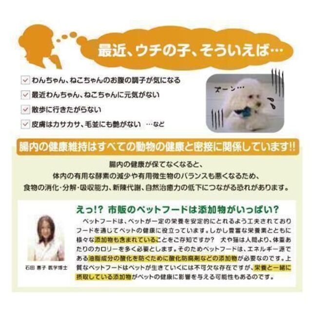 ペット用酵素 ペット用 サプリメント 石田酵素 犬猫用 ペットフード その他のペット用品(犬)の商品写真