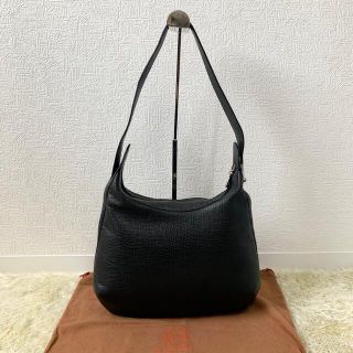 ロエベ(LOEWE)のLOEWE　ワンショルダーバッグ　アナグラム　レザー　黒　ブラック　シルバー金具(ショルダーバッグ)