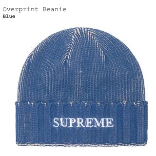 シュプリーム(Supreme)の登坂広臣着用　Supreme Overprint Beanie "Blue"(ニット帽/ビーニー)