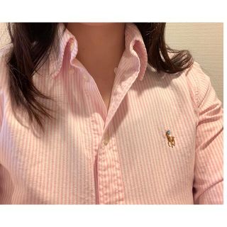 ラルフローレン(Ralph Lauren)のラルフローレン  ピンク　ストライプ シャツ(シャツ/ブラウス(長袖/七分))