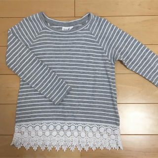 ギャップキッズ(GAP Kids)のGAP kids ロンT 女の子 S 120 グレー 春(Tシャツ/カットソー)