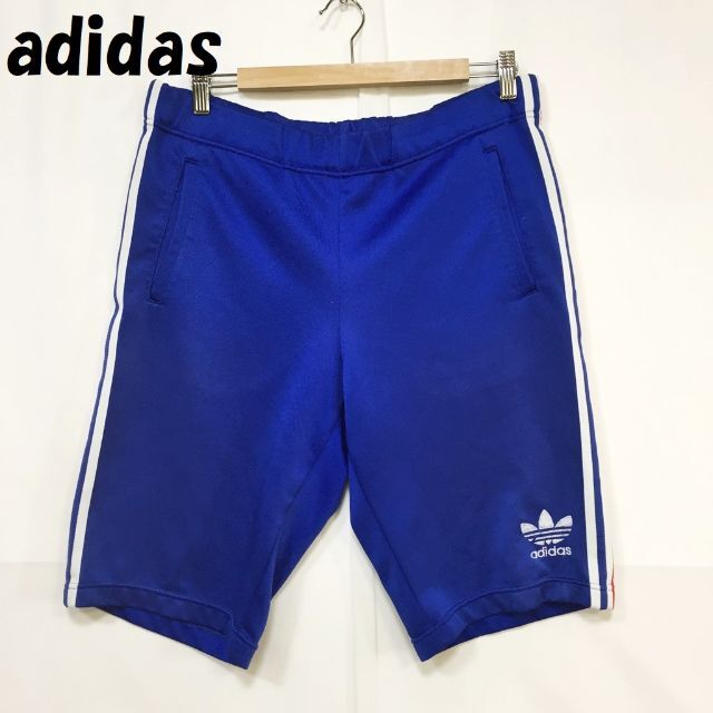 adidas(アディダス)の【人気】アディダス ジャージ ハーフパンツ サイドライン ブルー サイズO メンズのパンツ(ショートパンツ)の商品写真