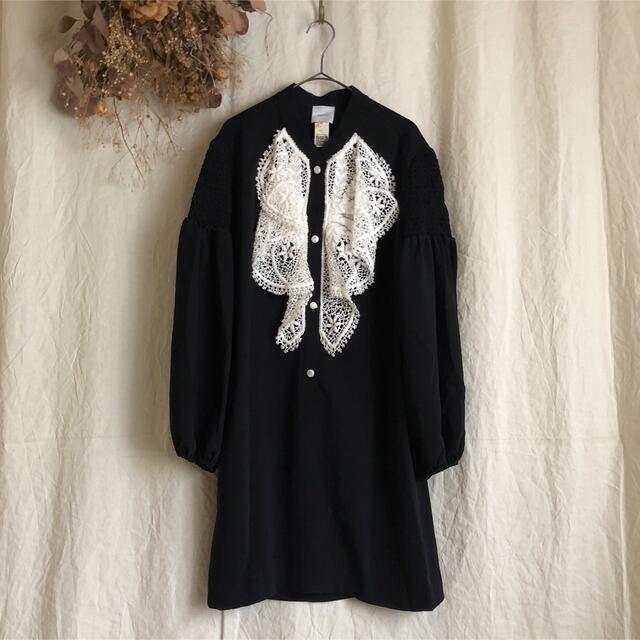 【完売】PATOU Lace bib dress black パトゥ