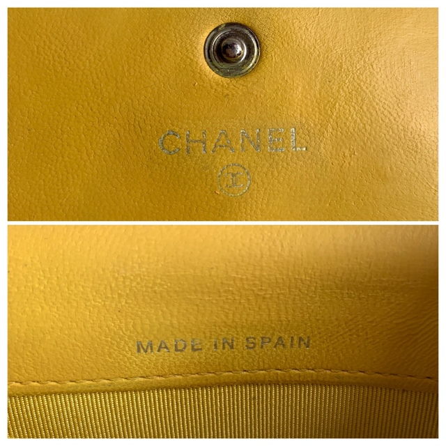 CHANEL(シャネル)の正規品★超美品 シャネル 長財布 マトラッセ ラムスキン イエロー フラップ レディースのファッション小物(財布)の商品写真