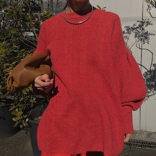 AmeriVINTAGE WAFFLE LIKE PUFF SLEEVE ニット