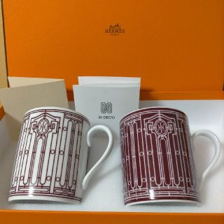 エルメス(Hermes)のエルメス HERMES ペア マグカップ  アッシュデコ H DECO ルージュ(食器)