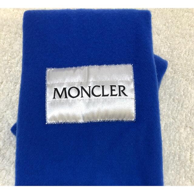 MONCLER(モンクレール)のモンクレール　ロゴマフラー　ブルー レディースのファッション小物(マフラー/ショール)の商品写真